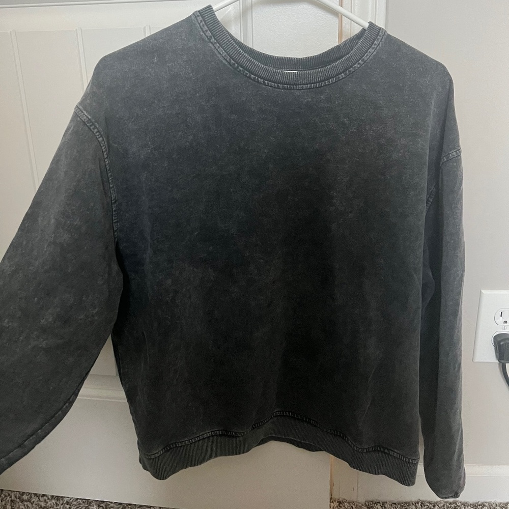Topshop distressed black sweatshirt